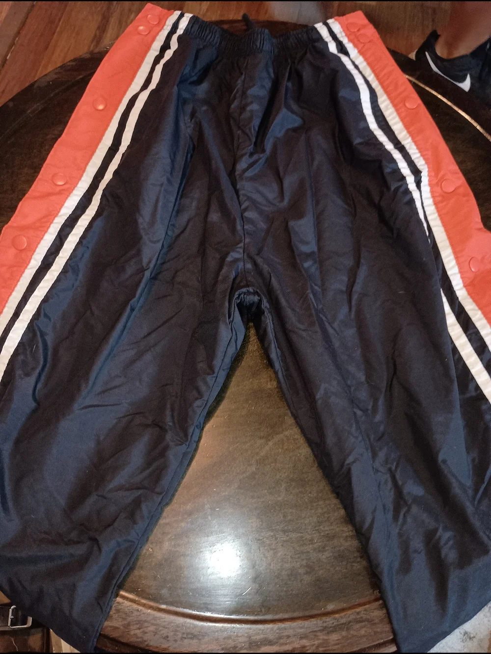 Holloway Vintage Adult Black Track Pants with Orange Side Panels